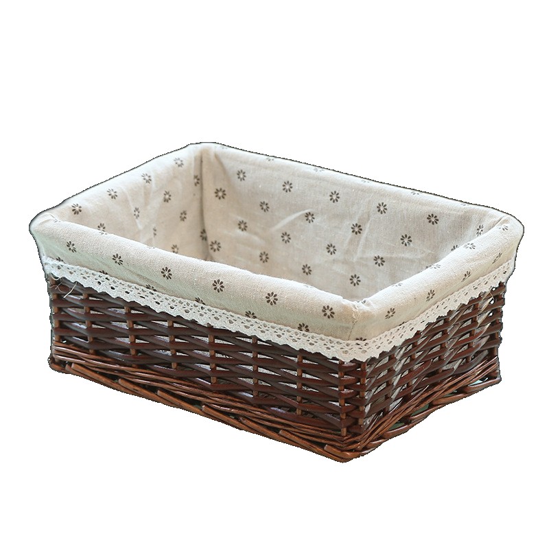 [EGIFTON-LIVE-2481] Organize household items wicker storage basket supermarket display hand-woven rattan hand basket