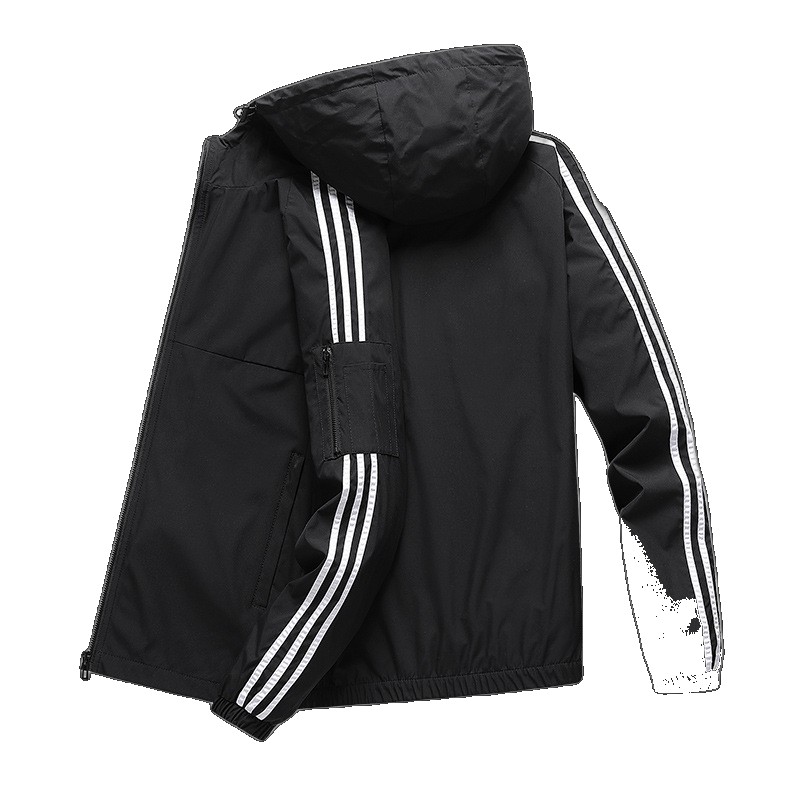 [EGIFTON-LIVE-3076] 2020 autumn new classic three-bar hooded jacket men's long-sleeved cardigan sports leisure wholesale wholesale
