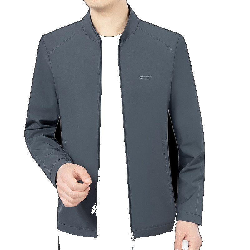 [EGIFTON-LIVE-3116] 2023 new men's clothing spring and autumn business casual stand-up collar middle-aged jacket coat tops clothing