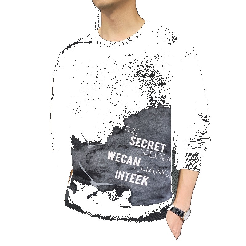[EGIFTON-LIVE-3302] Spring and Autumn new style sweatshirt men's round neck pullover terry tops straight slim fit trendy casual long-sleeved bottoming shirt shirt