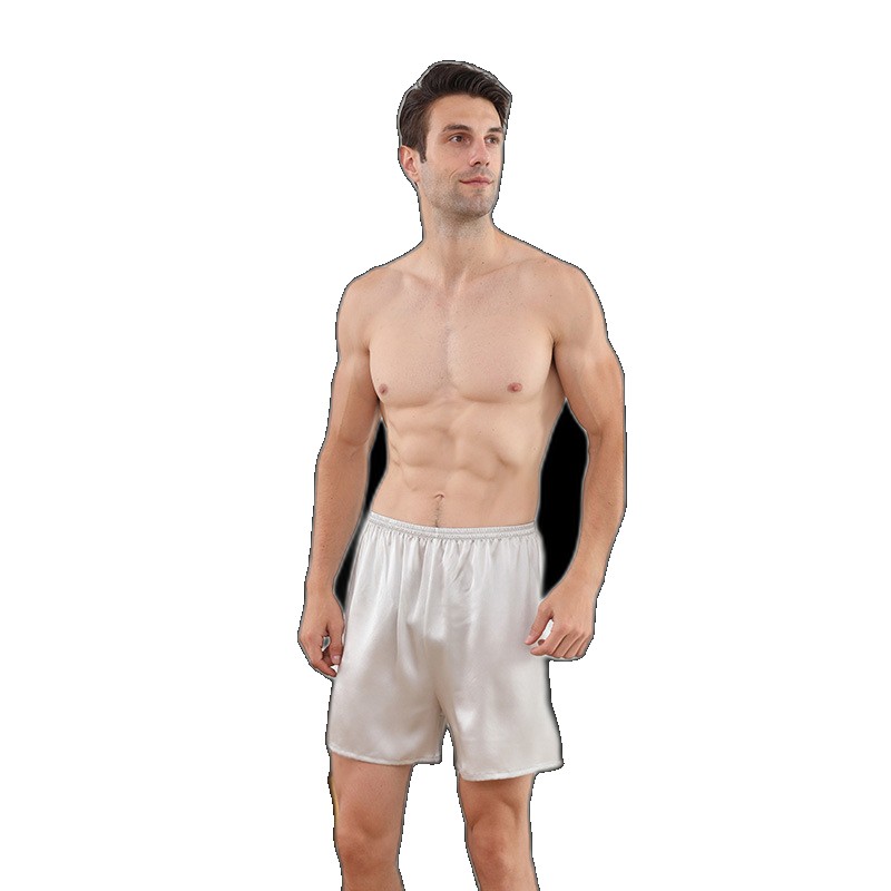 [EGIFTON-LIVE-3402] Cross-border 19 mm men's silk shorts boxer 100 mulberry beach pants comfortable and breathable can be worn outside outside