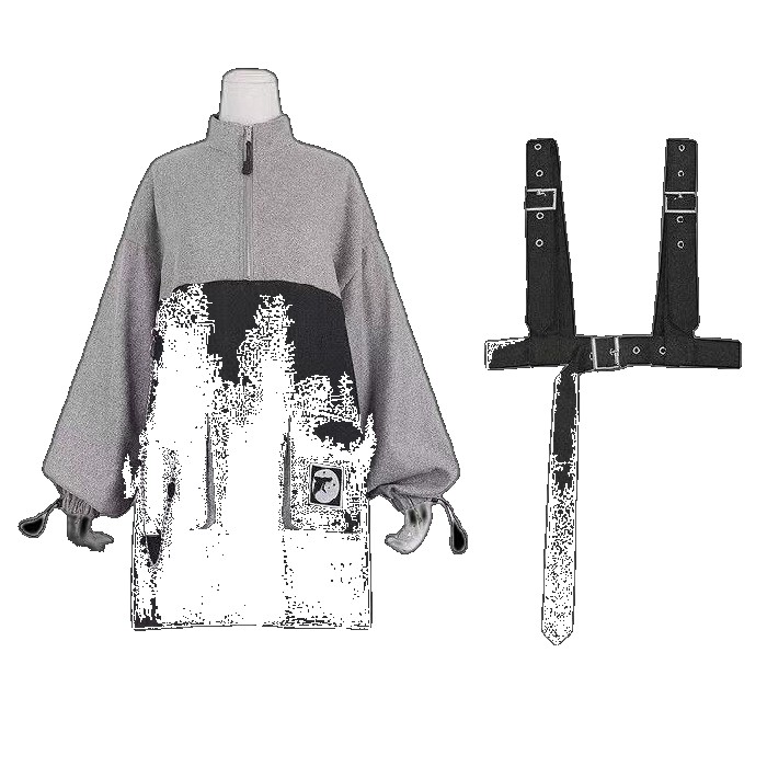 [EGIFTON-LIVE-3544] 2021 autumn and winter new detachable strap belt chain student skirt two-piece sweater dress female female