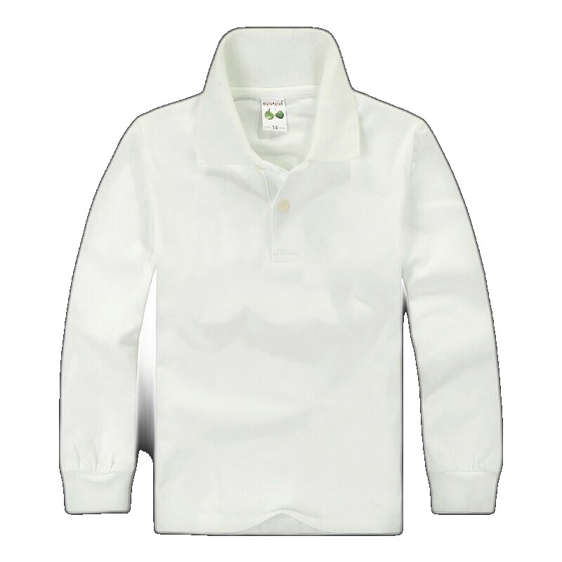 [EGIFTON-ORIG-3216] Children's polo shirt boy white t-shirt long-sleeved cotton baby lapel T-shirt plus velvet thick girl's bottoming shirt