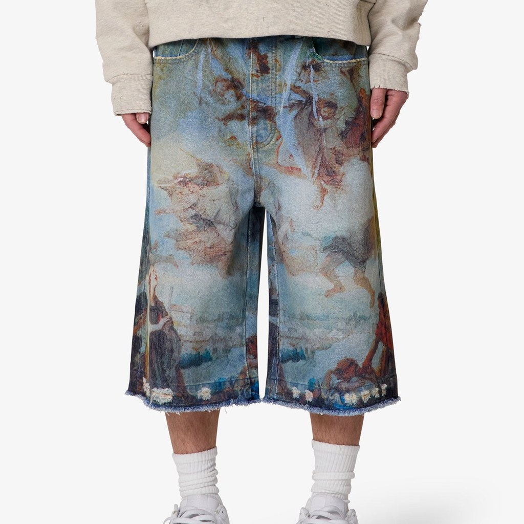 [EXT-MEN-MNML-ANGEL-DENIM-SHORTS] mnml Ultra Baggy Angel Denim Shorts - Multi