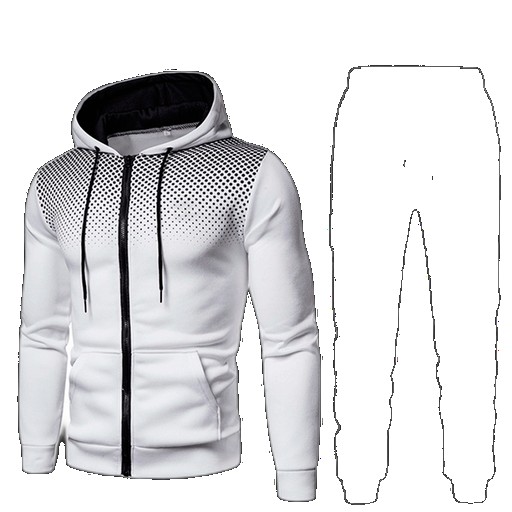 [EGIFTON-3085] 2021 autumn and winter new men's casual cardigan hooded sweater 3D printing wholesale suit suit