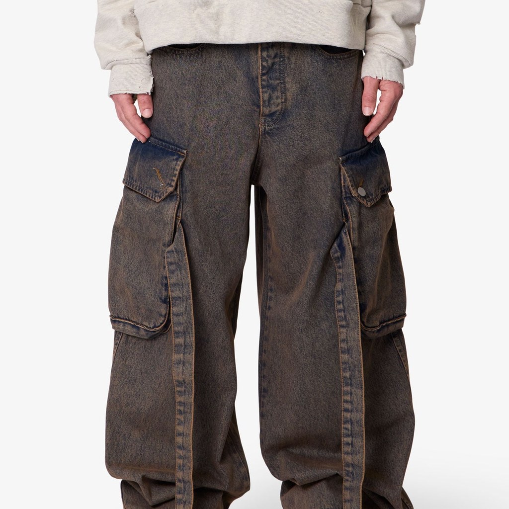 [EXT-MEN-MNML-CARGO-PANTS-BROWN] mnml Washed Cargo Pants - Washed Brown