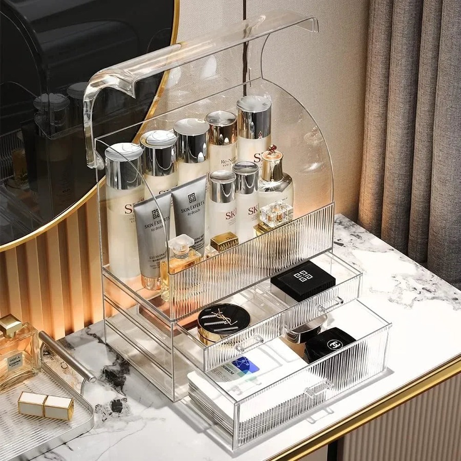 [EXT-NEWIN-ORGANIZER-LUMINA-001] Large Clear Acrylic Makeup Organizer with Drawers