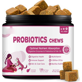 Zesty Paws Dog Allergy Relief Chews, Dog Probiotics for Itchy Skin and Ears, Peanut Butter, 90ct
